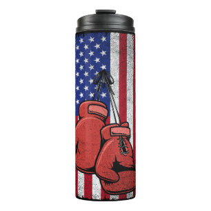 Bouteilles Isothermes Drapeau américain vintage 4 juillet Boxe