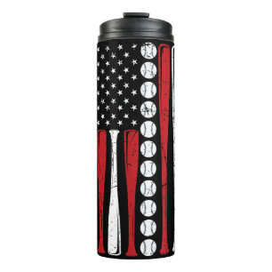 Bouteilles Isothermes Drapeau américain vintage de baseball du 4 juillet