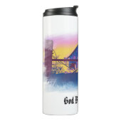 Bouteilles Isothermes *~* Drapeau American Old Barn DIEU BLESS AMERICA A (Tourné sur la gauche)