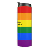 Bouteilles Isothermes Drapeau arc-en-ciel LGBTQI+ Pride avec pronoms (Tourné sur la droite)