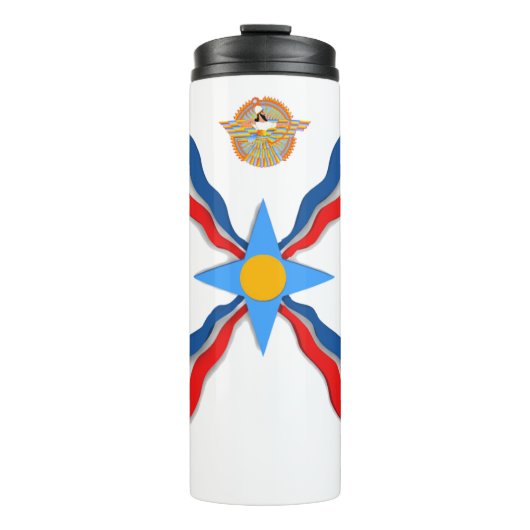 Bouteilles Isothermes Drapeau Assyrien Tumbler thermique (Devant)