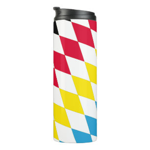 Bouteilles Isothermes Drapeau bavarois diamant noir rouge jaune bleu mot