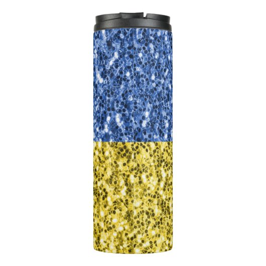Bouteilles Isothermes Drapeau bleu jaune Ukraine parties scintillant fau (Dos)