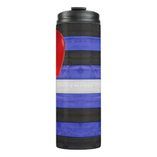Bouteilles Isothermes Drapeau de fierté en cuir SlipperyJoe's noir bleu 