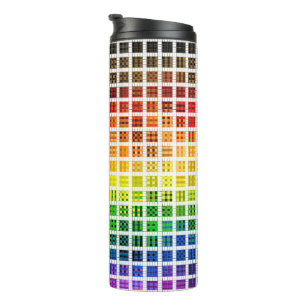 Bouteilles Isothermes Drapeau de fierté gay arc-en-ciel coloré à carreau