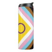 Bouteilles Isothermes Drapeau de fierté intersexe de SlipperyJoe's fond  (Tourné sur la gauche)