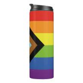 Bouteilles Isothermes Drapeau de fierté intersexe de SlipperyJoe's fond  (Tourné sur la droite)
