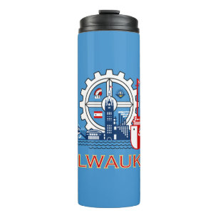 Bouteilles Isothermes Drapeau de Milwaukee, Wisconsin Thermal Tumbler
