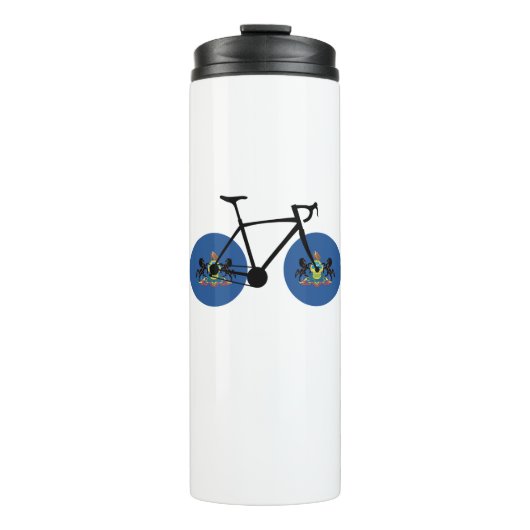 Bouteilles Isothermes Drapeau de Pennsylvanie à vélo (Devant)
