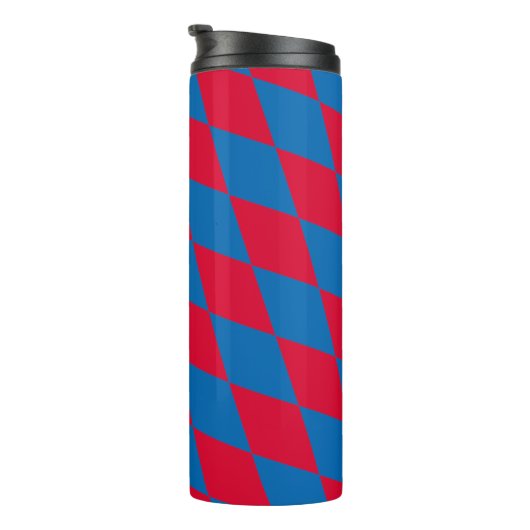 Bouteilles Isothermes Drapeau diamant Bavière bleu et rouge Motif (Tourné sur la droite)