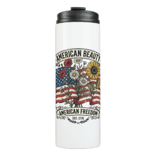Bouteilles Isothermes Drapeau Floral American Beauty Patriotique