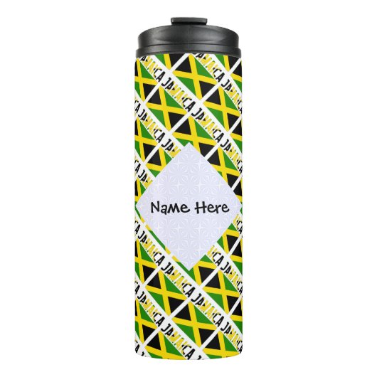 Bouteilles Isothermes Drapeau jamaïcain avec ton nom (Devant)