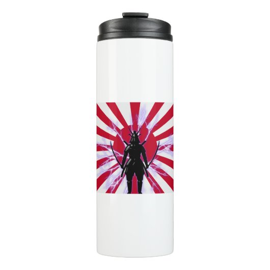 Bouteilles Isothermes Drapeau japonais et Soleil Levant Samurai Guerrier (Devant)