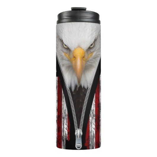Bouteilles Isothermes Drapeau Patriotique Bald Eagle Zipper USA (Devant)