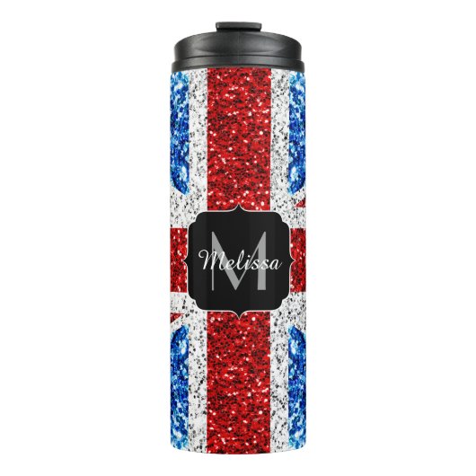 Bouteilles Isothermes Drapeau rouge bleu blanc brillant parties scintill (Devant)