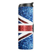 Bouteilles Isothermes Drapeau rouge et bleu parties scintillant Monogram (Tourné sur la gauche)