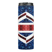 Bouteilles Isothermes Drapeau rouge et bleu parties scintillant Monogram (Dos)