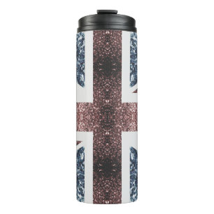 Bouteilles Isothermes Drapeau rustique UK rouge bleu étincelants parties