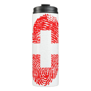Bouteilles Isothermes Drapeau Suisse empreintes digitales Country Pride
