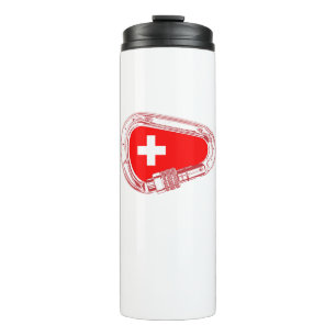 Bouteilles Isothermes Drapeau Suisse Escalade carabiner