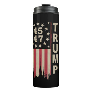 Bouteilles Isothermes Drapeau Trump 45 47 Vintage Rétro Amérique USA