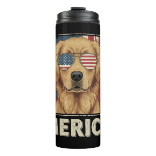 Bouteilles Isothermes Drapeau vintage Golden Retriever 'Merica