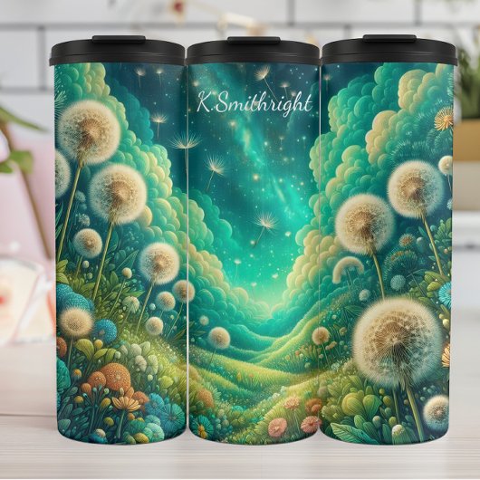 Bouteilles Isothermes Dreamy Dandelion Meadow Nuit cosmique