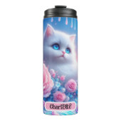 Bouteilles Isothermes Dreamy Kitten : Roses roses, Yeux Bleus (Devant)