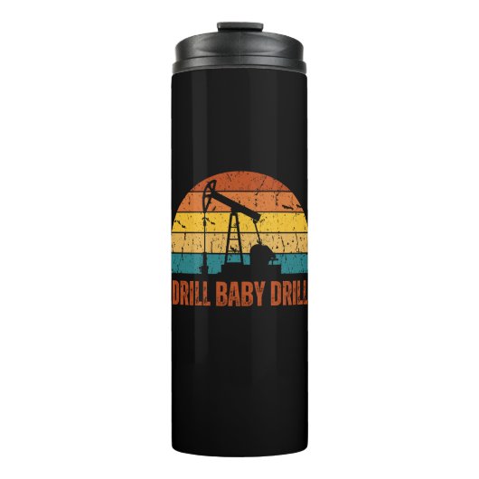 Bouteilles Isothermes Drill Baby Drill Retro Sunset Style (Devant)