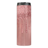 Bouteilles Isothermes Dripping in Rose Gold Glitter Pretty Pink Drips (Dos)