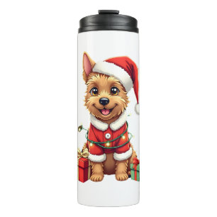 Bouteilles Isothermes Drôle de Santa éclairage de Noël Border Terrier Do