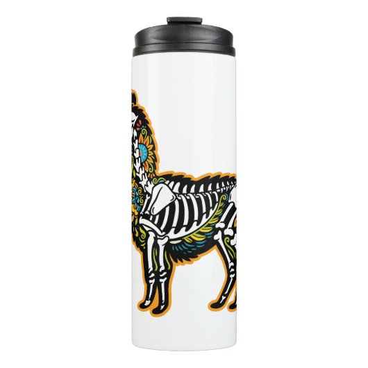 Bouteilles Isothermes Drôle Halloween Llama Skeleton Graphisme - (Devant)