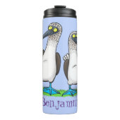 Bouteilles Isothermes Drôle, joyeux croquis à pieds bleus dansant dessin (Devant)