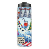 Bouteilles Isothermes Drôle Meltdown Snowman avec vin (Devant)