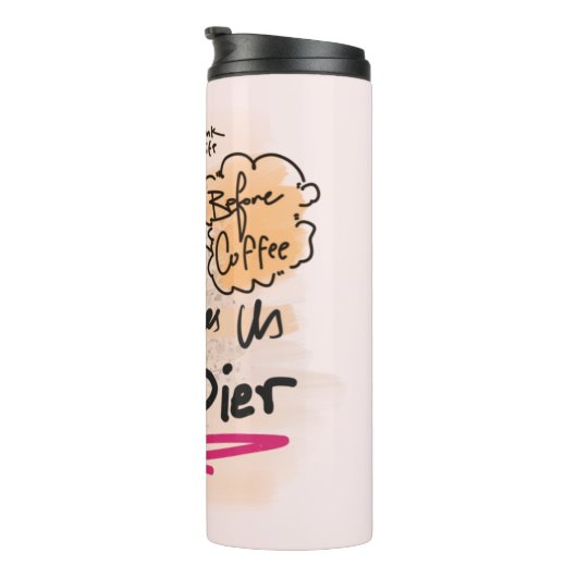 Bouteilles Isothermes Drôle mignon caricature café Lover Doodle (Tourné sur la droite)