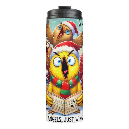 Bouteilles Isothermes Drôle Noël Oiseaux chanter Carol (Devant)