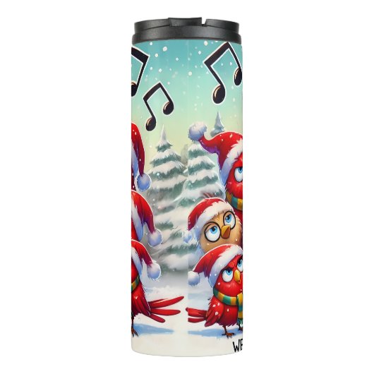 Bouteilles Isothermes Drôle Noël Oiseaux chanter Carol (Dos)