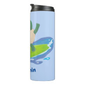 Bouteilles Isothermes Drôle tortue vague de surf dessin animé (Tourné sur la droite)