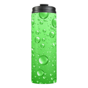 Bouteilles Isothermes Droplets d'eau verte métallique