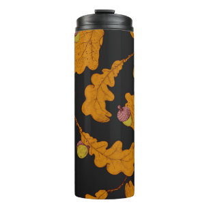 Bouteilles Isothermes Dry oak leaves and acorns. Hand drawn seamless pat