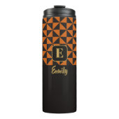 Bouteilles Isothermes Duo Geo Black & Burange Orange Custom Names (Devant)