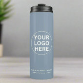 Bouteilles Isothermes Dusty Blue l Promotional Business Logo & Text