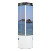 Bouteilles Isothermes eau océan plage photo ajouter nom texte place été (Dos)