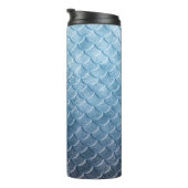 Bouteilles Isothermes Écailles de sirène argent et bleu (Tourné sur la droite)