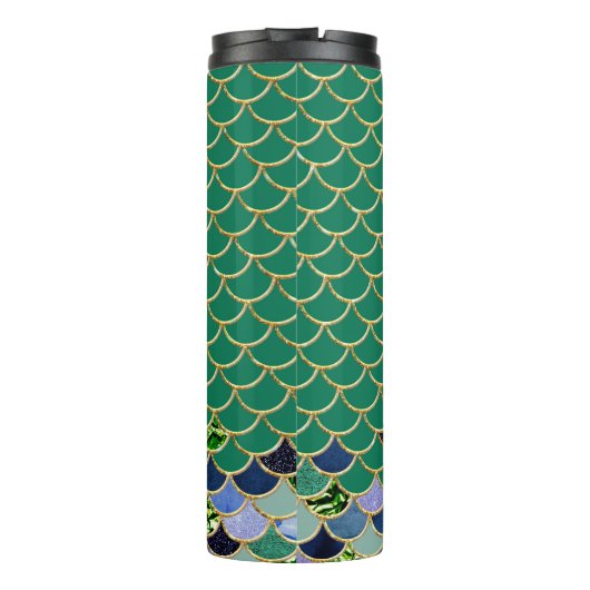 Bouteilles Isothermes Échelles de sirène turquoise et or (Dos)