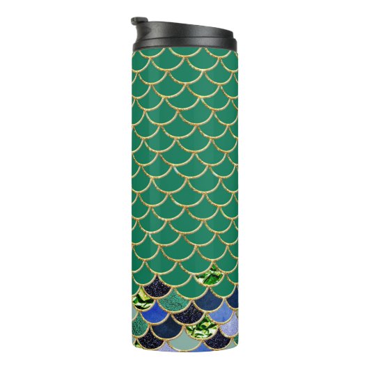 Bouteilles Isothermes Échelles de sirène turquoise et or (Tourné sur la droite)