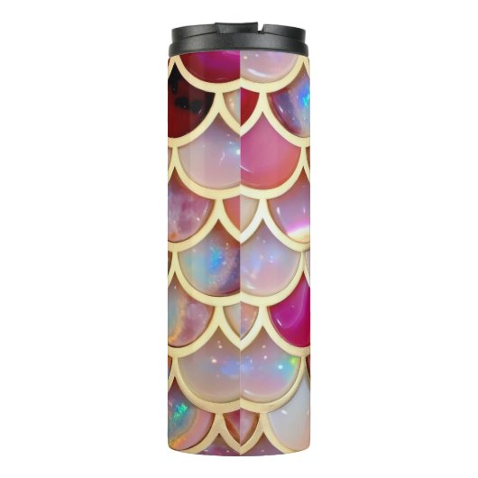 Bouteilles Isothermes Échelles de sirènes d'iridescente rose (Dos)