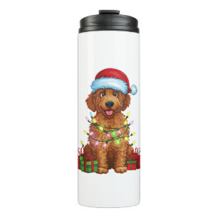 Bouteilles Isothermes Éclairage de Noël Chat de Noël Curly Retriever Chi