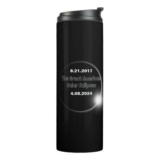 Bouteilles Isothermes Éclipse solaire double date 2024 et 2017 (Tourné sur la gauche)