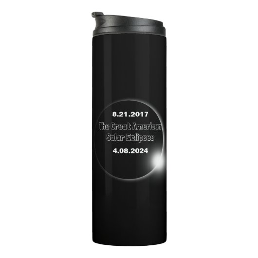 Bouteilles Isothermes Éclipse solaire double date 2024 et 2017 (Tourné sur la droite)